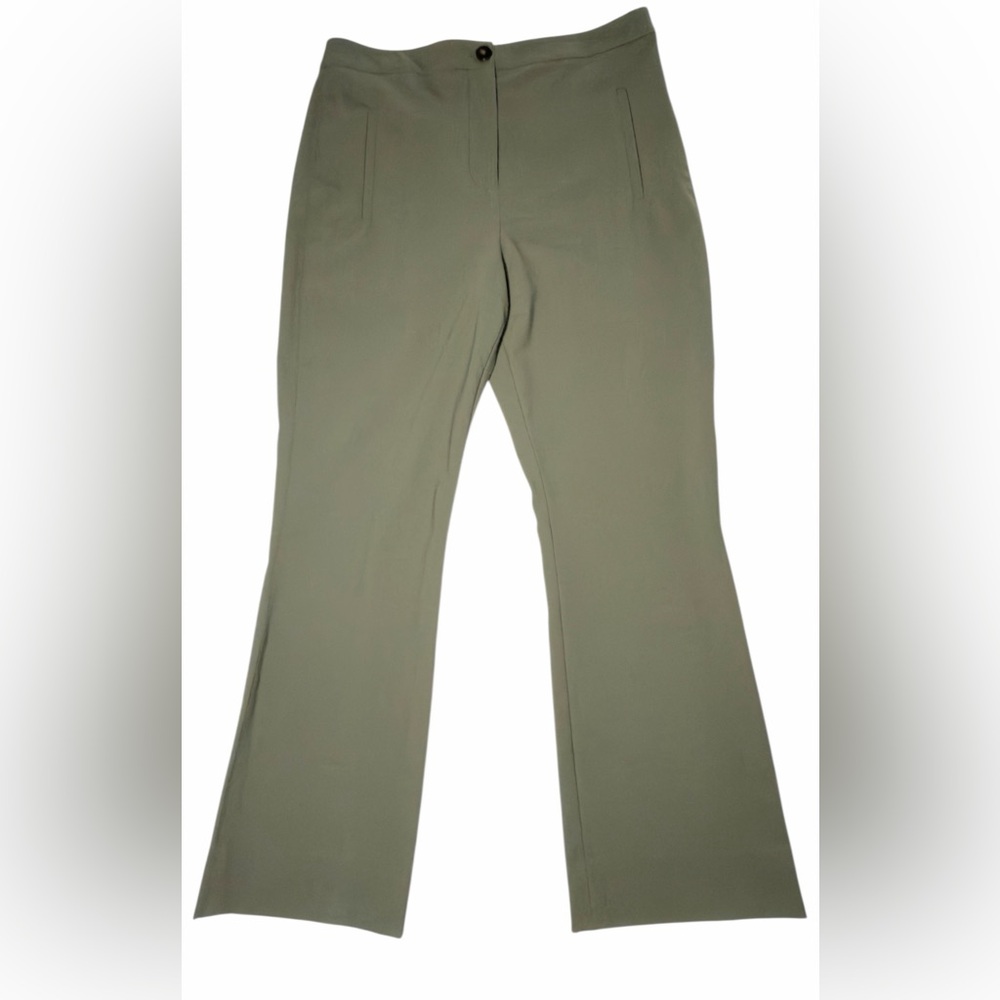 Veronica Beard Arte High Rise Cropped Wool Blend Pants Olive Size 12 - Picture 10 of 13